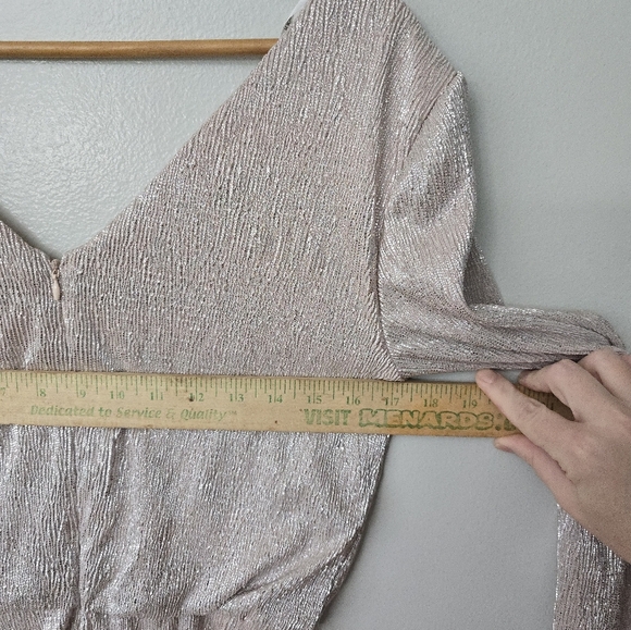 CALVIN KLEIN NEW Women's Metallic Textured Split Shoulder Blouson Sheath Dress 6 - Picture 8 of 11